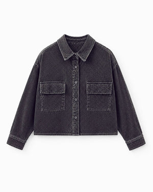 Corduroy Cropped Shirt - Ash