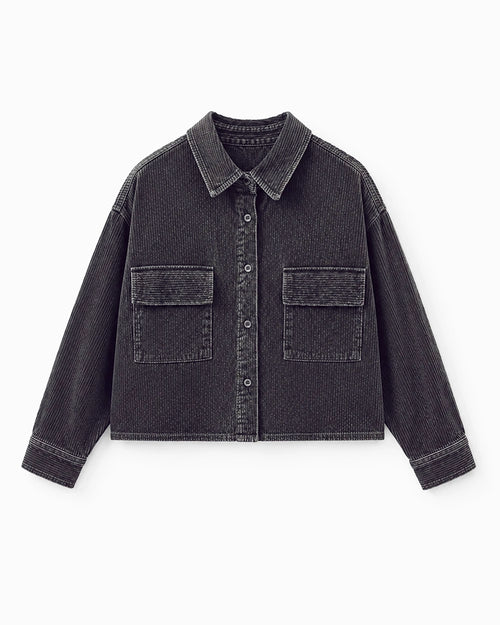 Corduroy Cropped Shirt - Ash