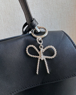 Silver Bow Bag Charm