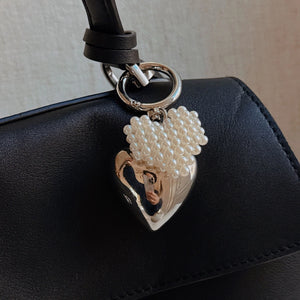 Pearl Heart Bag Charm