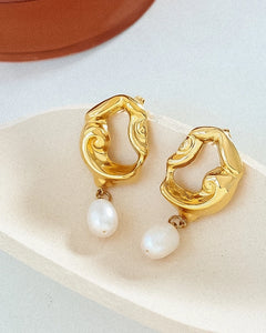 Abstract Pearl Earring