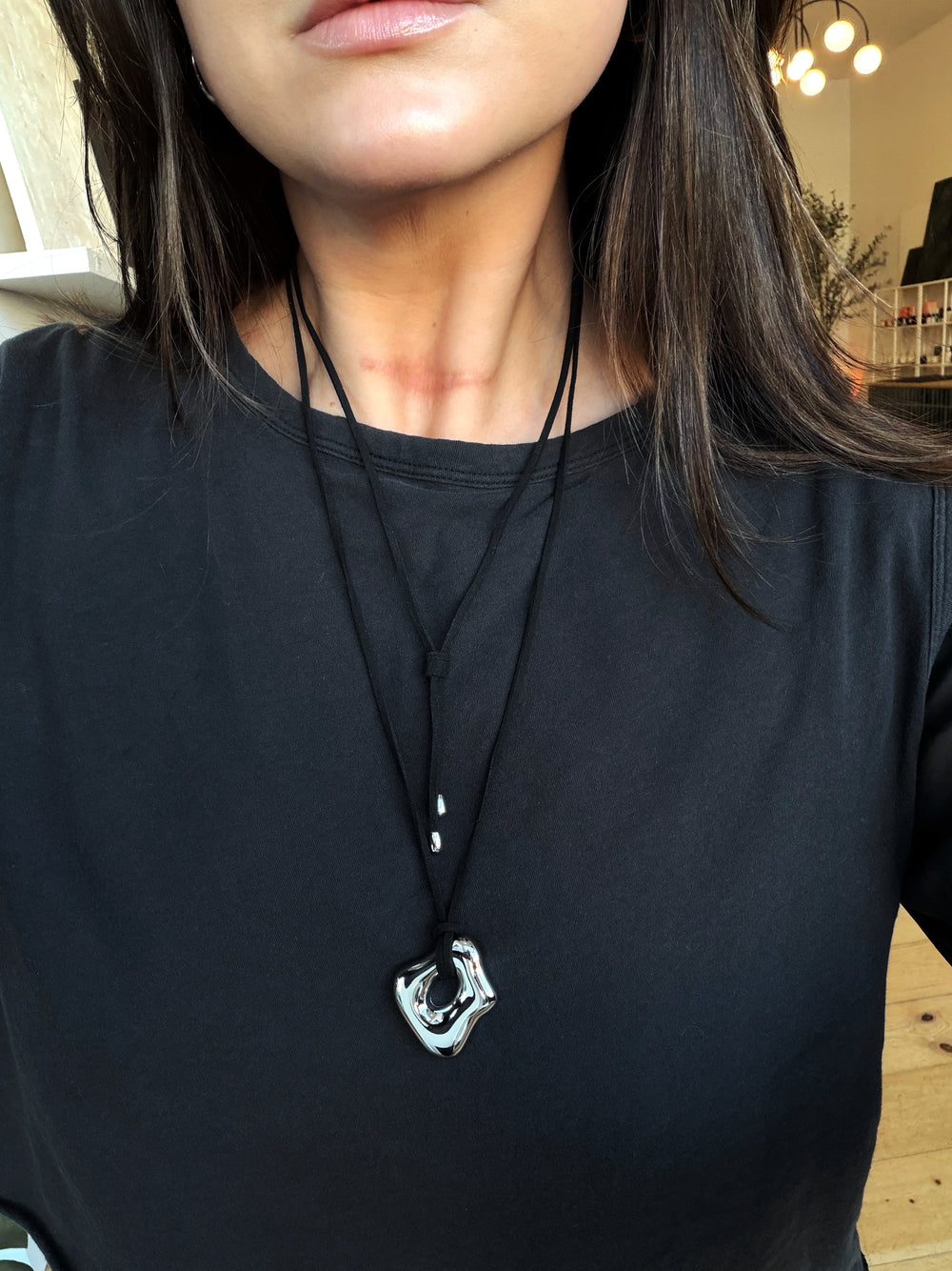 Leather Cord Pendant Necklace