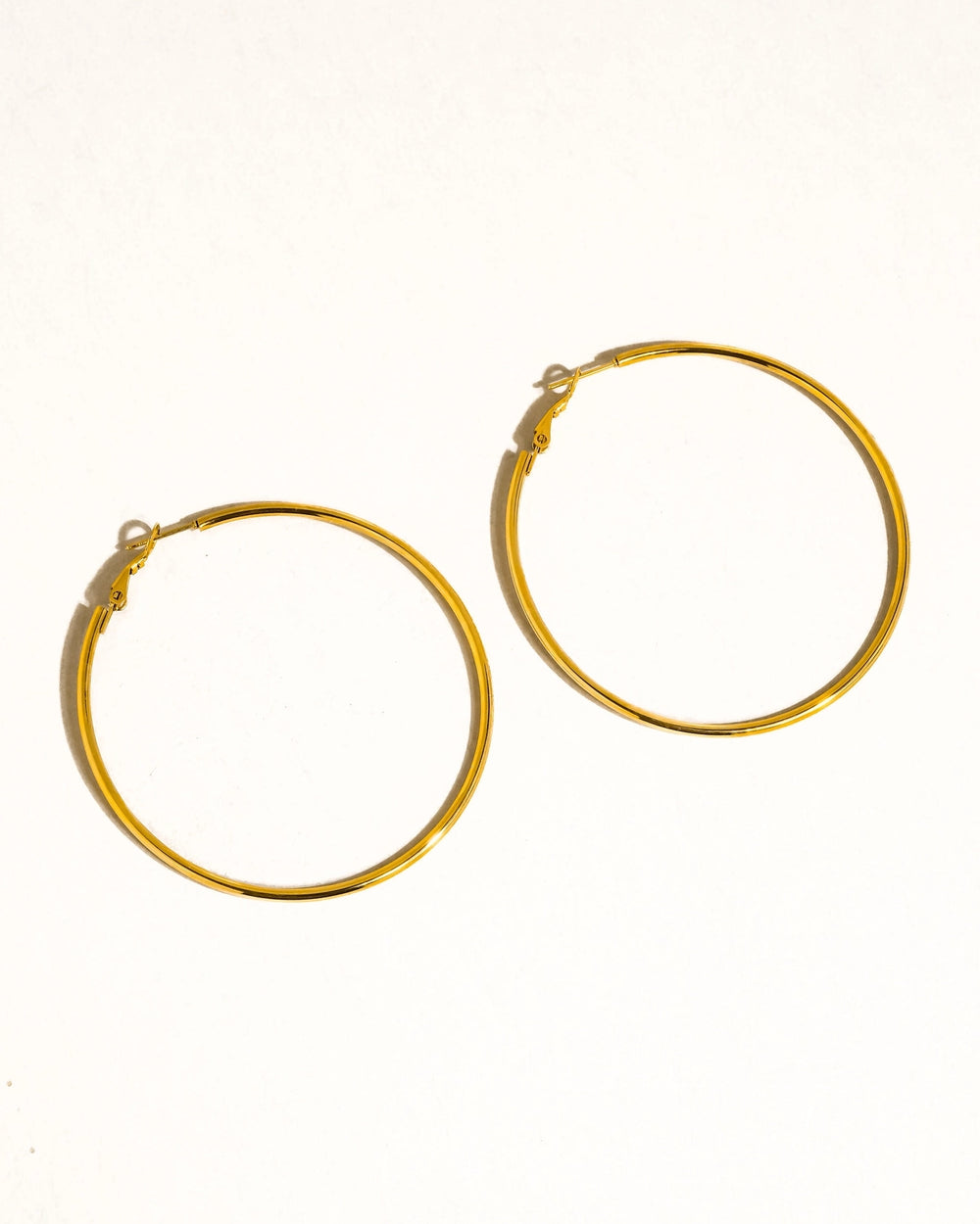 Large Classic Thin Hoops - Gold