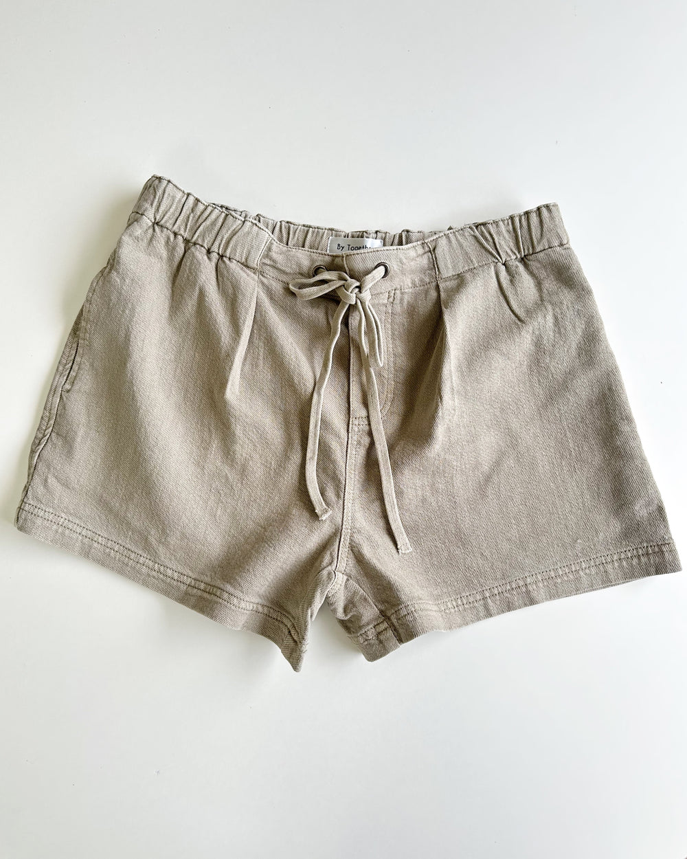 Relaxed Denim Shorts - Light Olive
