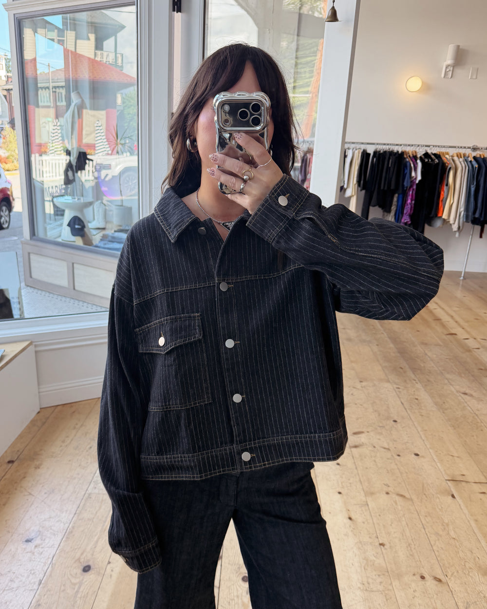Pinstripe Twill Jacket