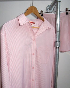 The Oversized Stripe Button Long Sleeve Shirt