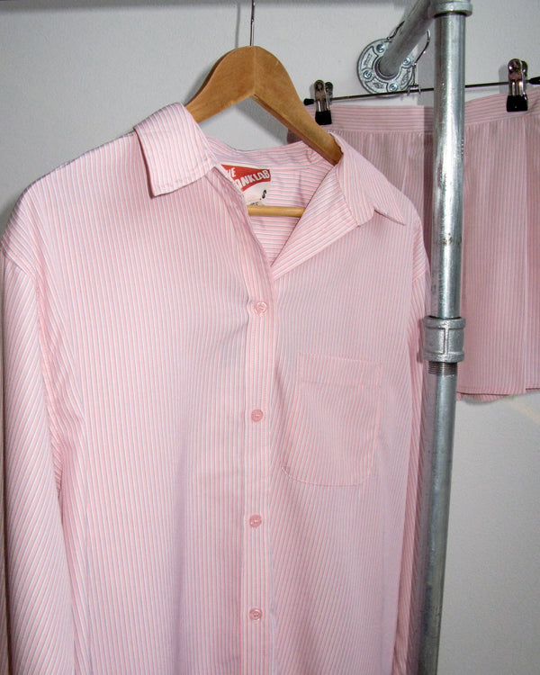 The Oversized Stripe Button Long Sleeve Shirt