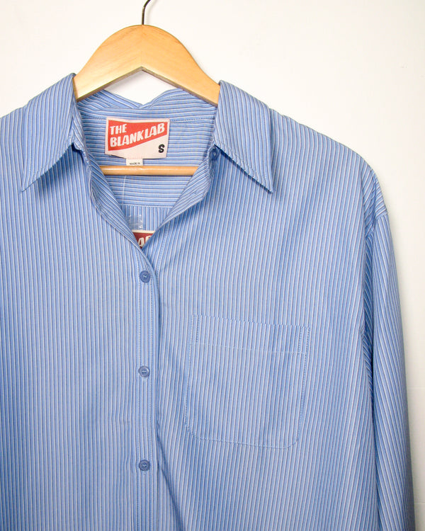 The Oversized Stripe Button Long Sleeve Shirt