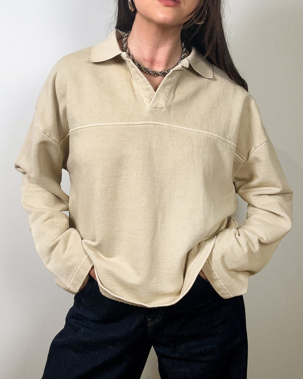 Cotton Rugby Collared Shirt - Acid Wash