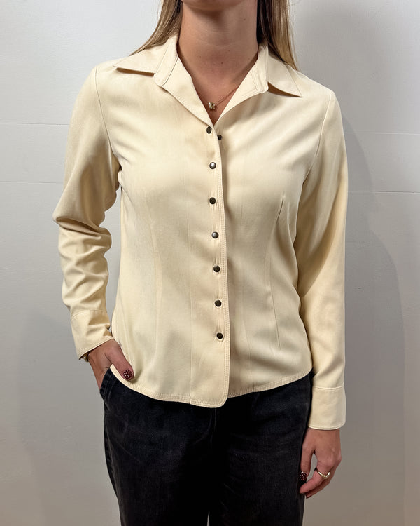 Vintage Yellow Snap Top