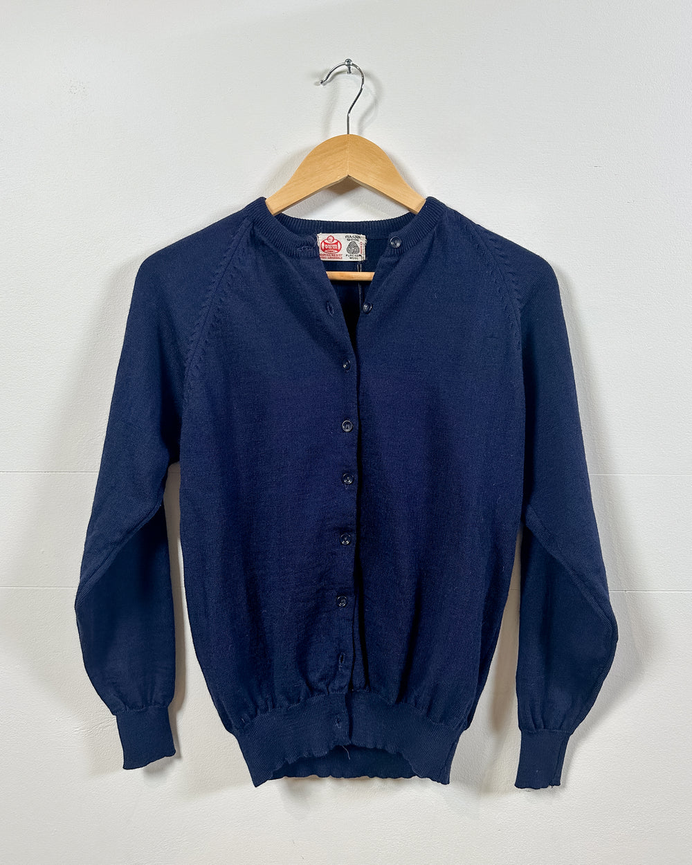 Vintage Navy Wool Cardigan