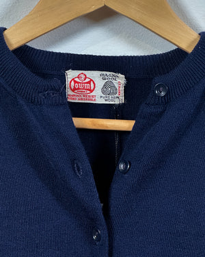 Vintage Navy Wool Cardigan
