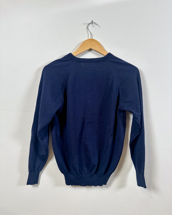 Vintage Navy Wool Cardigan