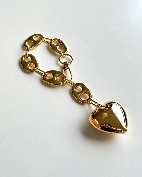Gold Heart Bag Charm