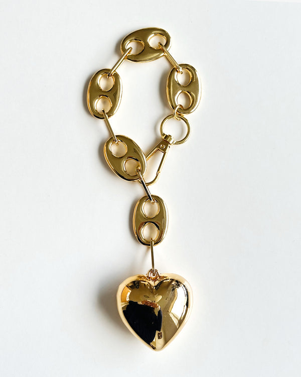 Gold Heart Bag Charm