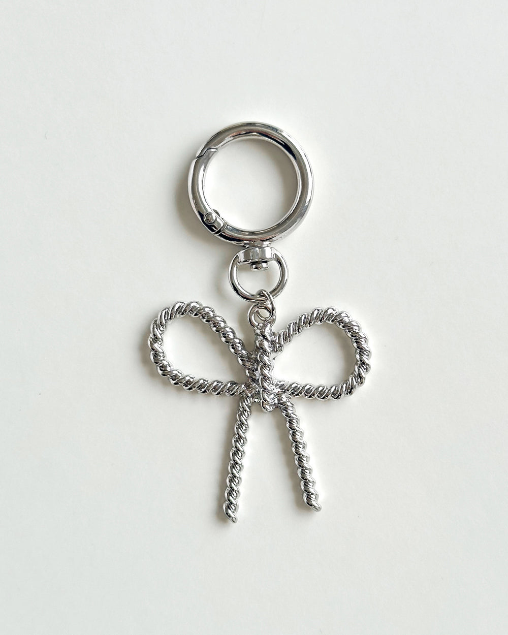 Silver Bow Bag Charm