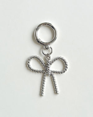 Silver Bow Bag Charm