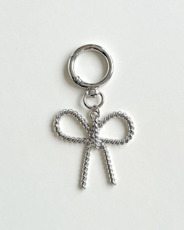 Silver Bow Bag Charm