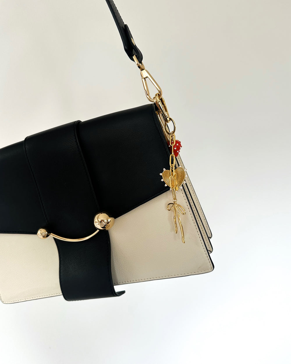 Heart, Bow and Strawberry Bag Charm