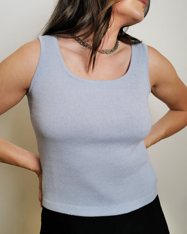 Vintage St John Knit Tank - Sky Blue