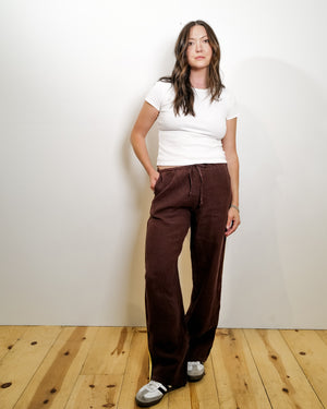 Linen Track Pant - Espresso