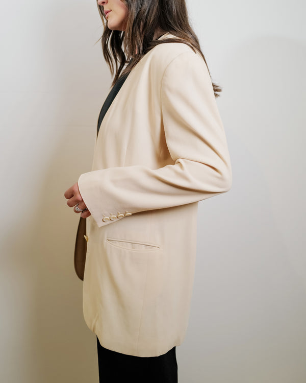 Vintage Calvin Klein Wool Blazer - Cream