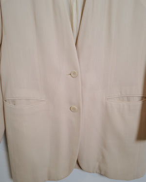 Vintage Calvin Klein Wool Blazer - Cream