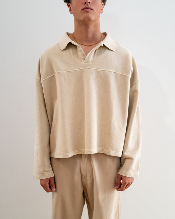 Cotton Rugby Collared Shirt - Acid Wash