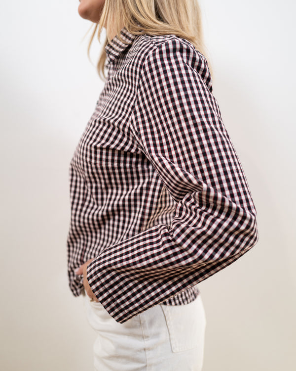 Gingham Zip Top