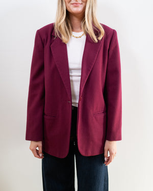 Vintage Wool Burgundy Blazer