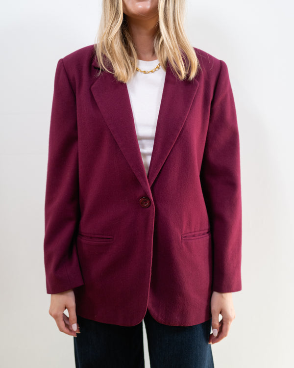 Vintage Wool Burgundy Blazer