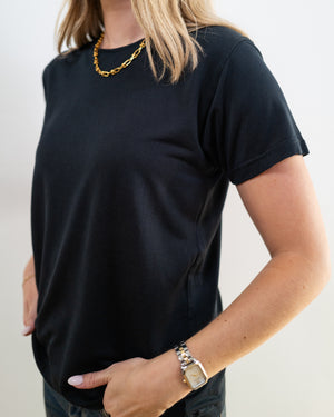 Vintage Black Silk Top