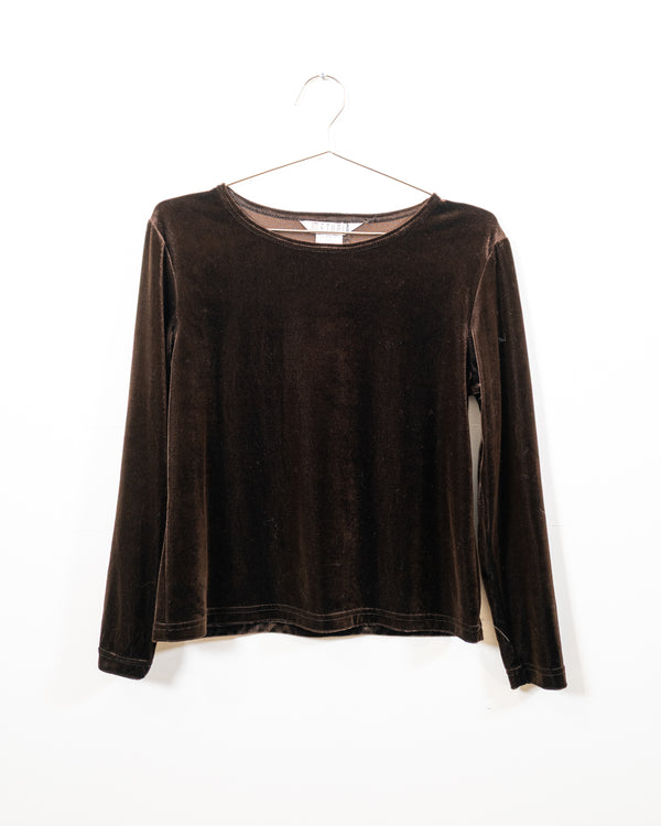 Vintage Brown Velvet Top