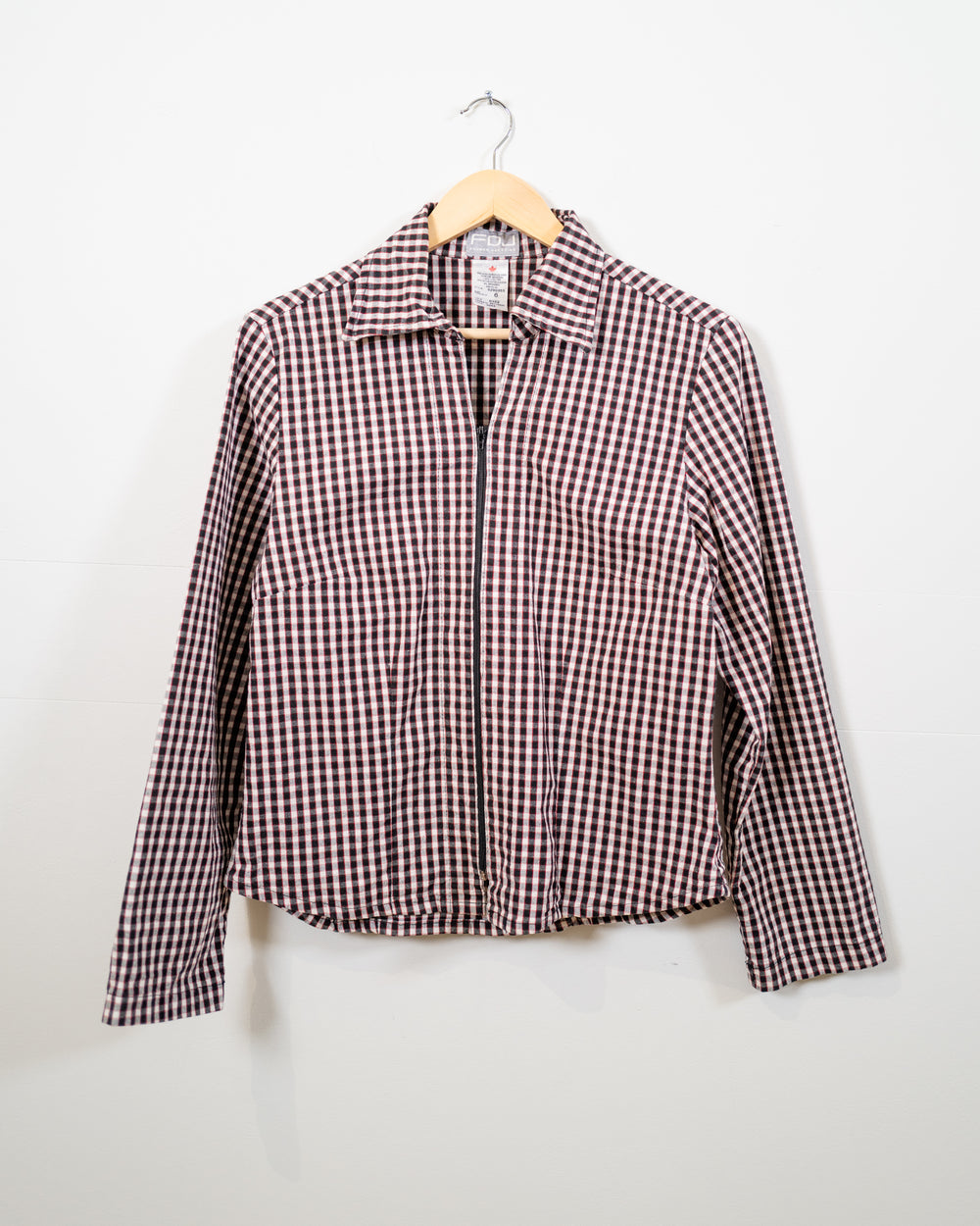 Gingham Zip Top