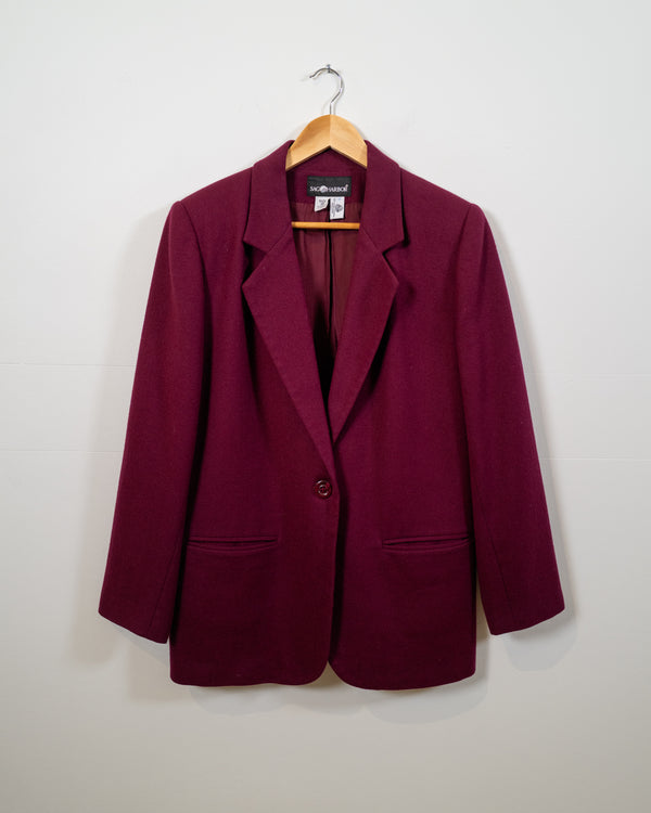 Vintage Wool Burgundy Blazer