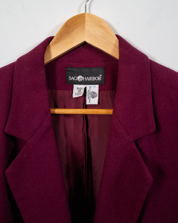 Vintage Wool Burgundy Blazer