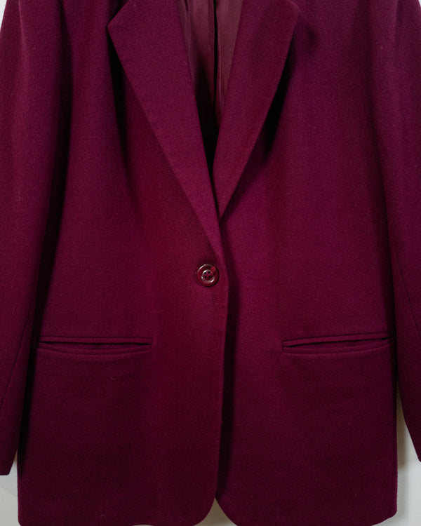 Vintage Wool Burgundy Blazer