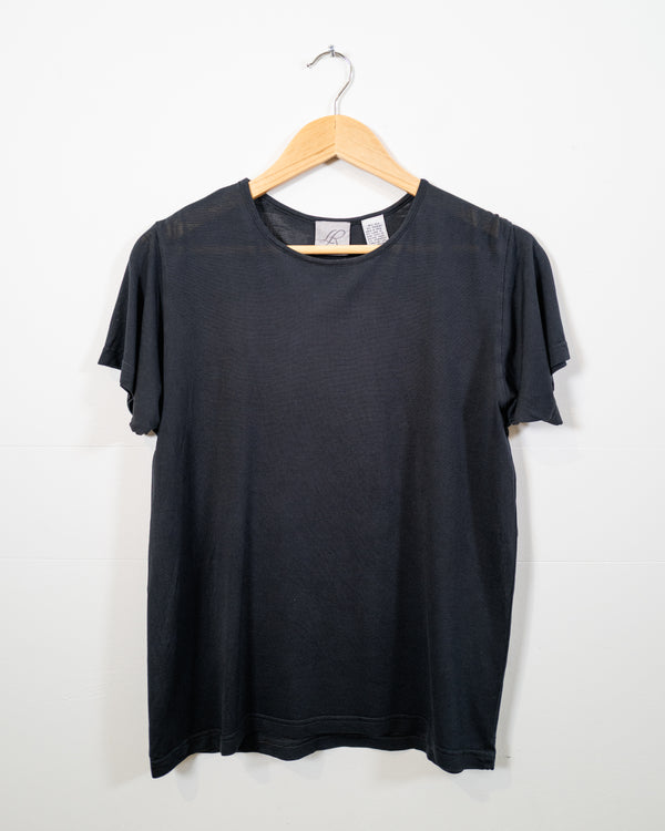 Vintage Black Silk Top