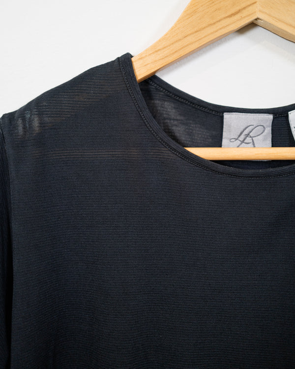 Vintage Black Silk Top