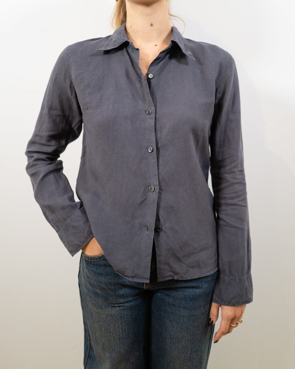 Vintage Gray Linen Shirt