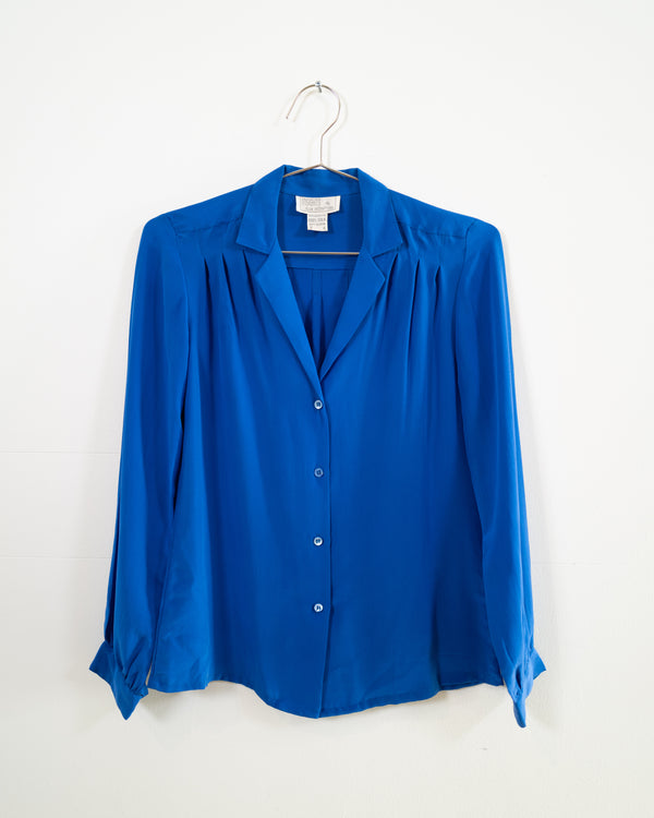 Vintage Blue Silk Shirt