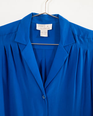 Vintage Blue Silk Shirt