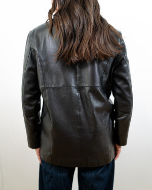 Vintage Leather Button Jacket