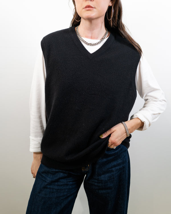 Black Cashmere Sweater Vest