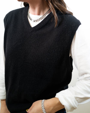 Black Cashmere Sweater Vest