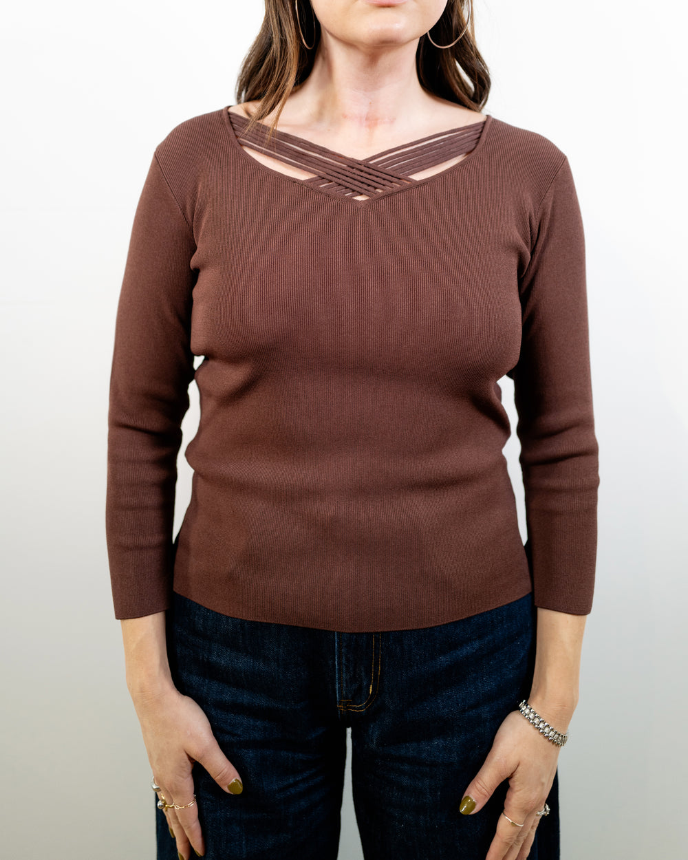 Vintage Criss Cross Neck Top