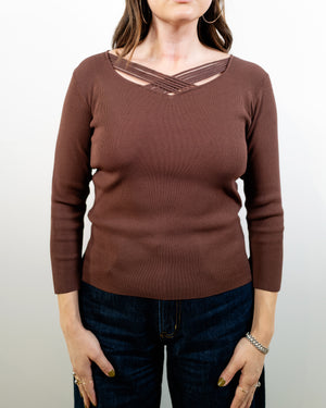 Vintage Criss Cross Neck Top