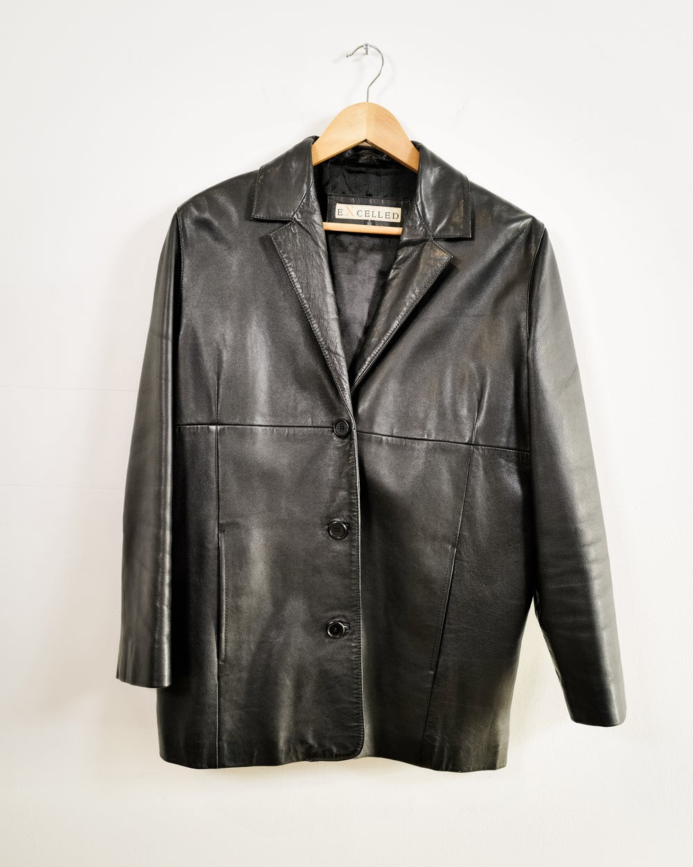 Vintage Leather Button Jacket