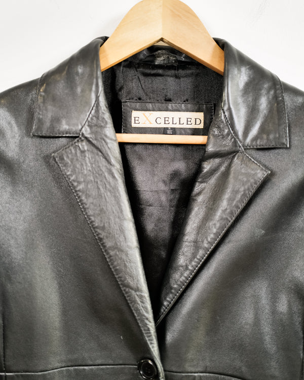 Vintage Leather Button Jacket