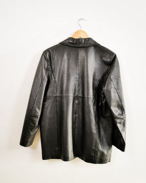 Vintage Leather Button Jacket